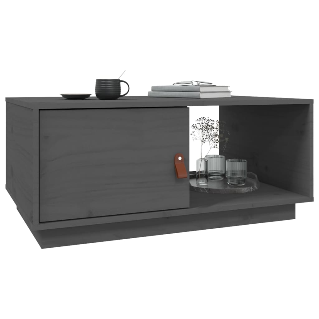 Salontafel 80X50X35,5 Cm Massief Grenenhout Grijs