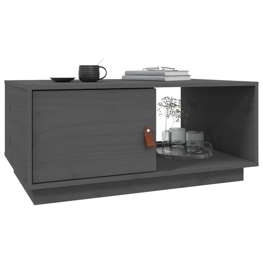Salontafel 80X50X35,5 Cm Massief Grenenhout Grijs