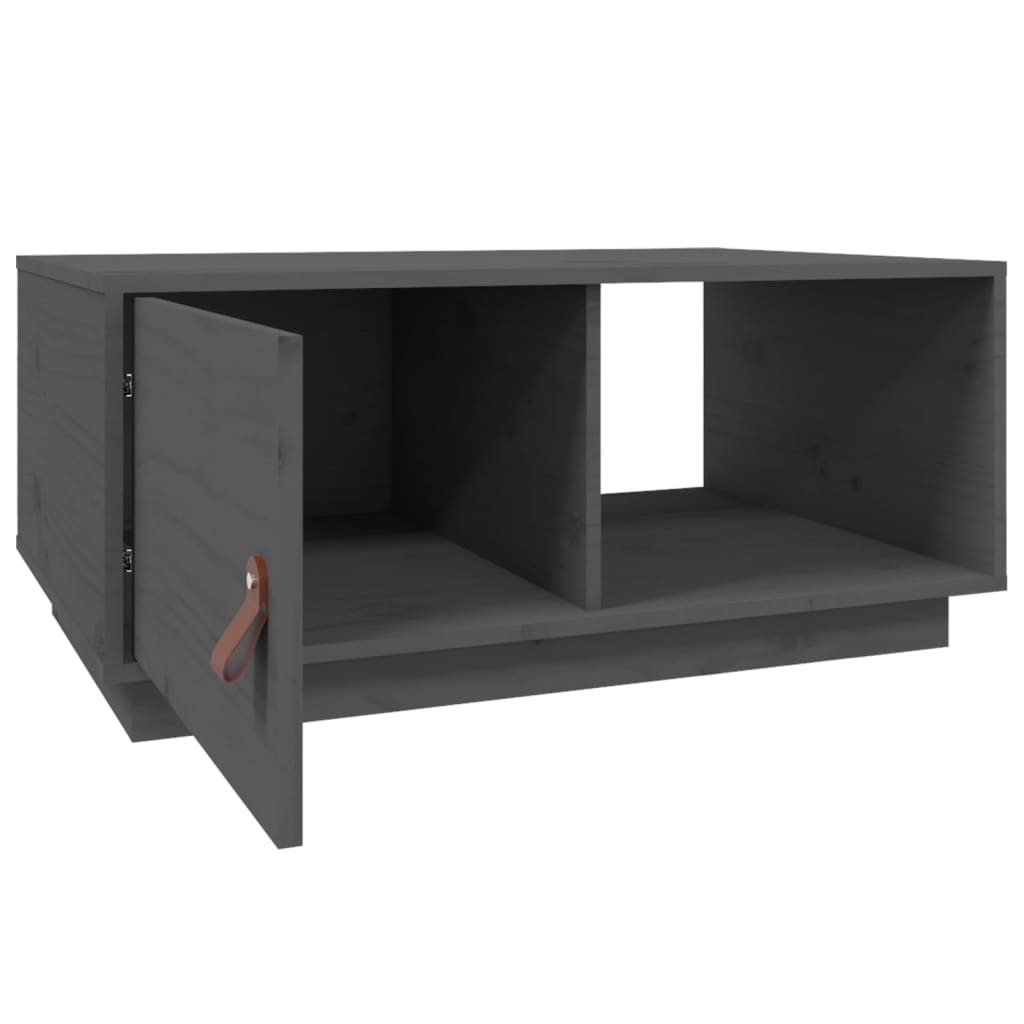 Salontafel 80X50X35,5 Cm Massief Grenenhout Grijs
