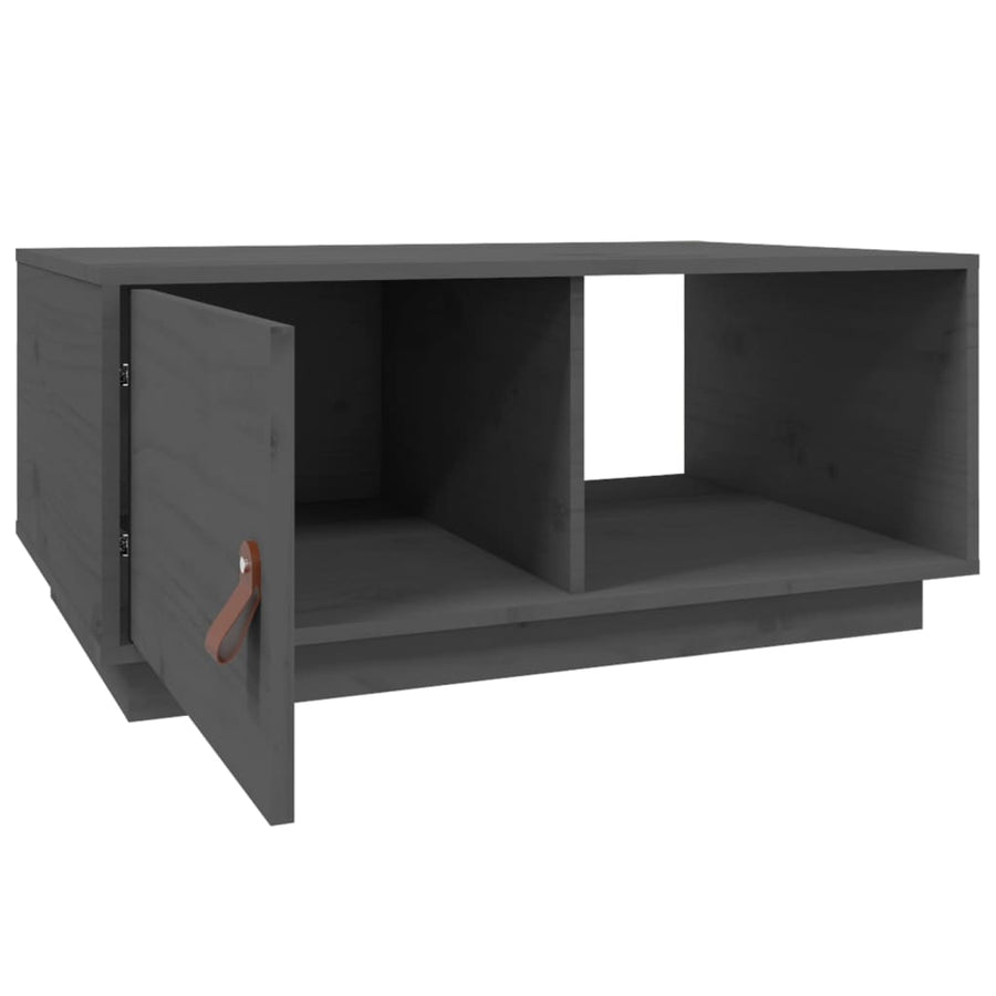 Salontafel 80X50X35,5 Cm Massief Grenenhout Grijs