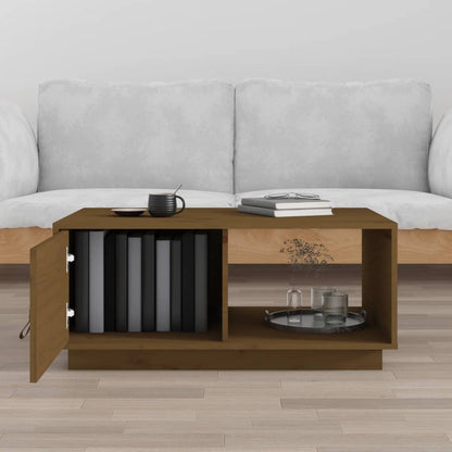 Salontafel 80X50X35,5 Cm Massief Grenenhout Honingbruin