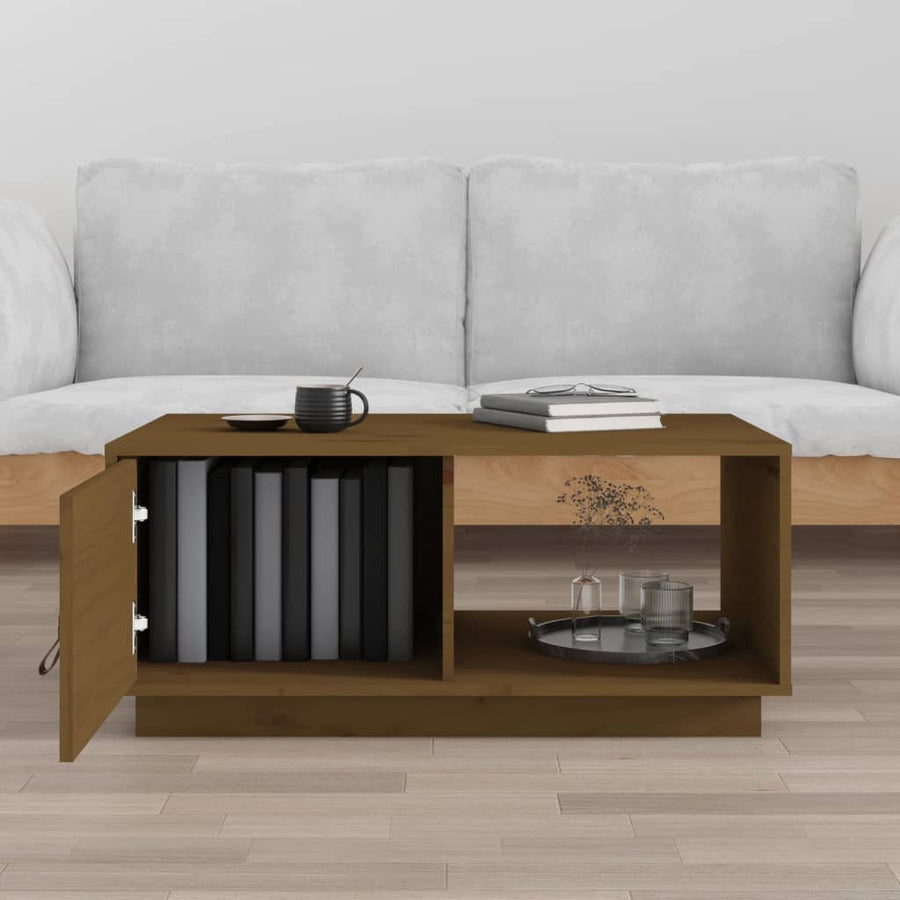 Salontafel 80X50X35,5 Cm Massief Grenenhout Honingbruin