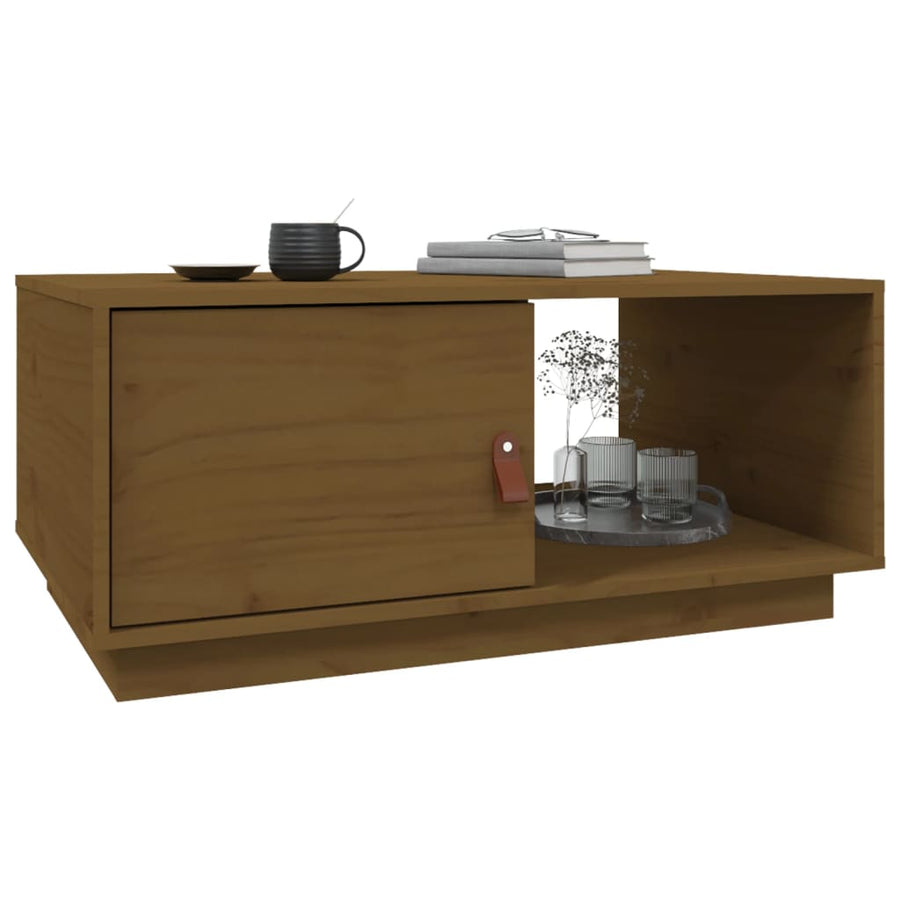 Salontafel 80X50X35,5 Cm Massief Grenenhout Honingbruin