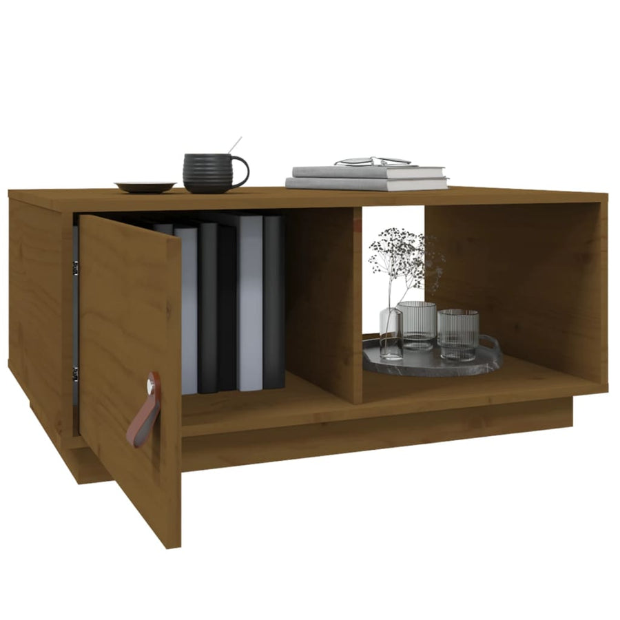 Salontafel 80X50X35,5 Cm Massief Grenenhout Honingbruin