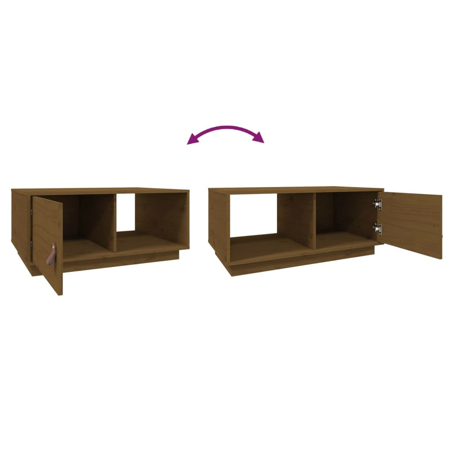 Salontafel 80X50X35,5 Cm Massief Grenenhout Honingbruin