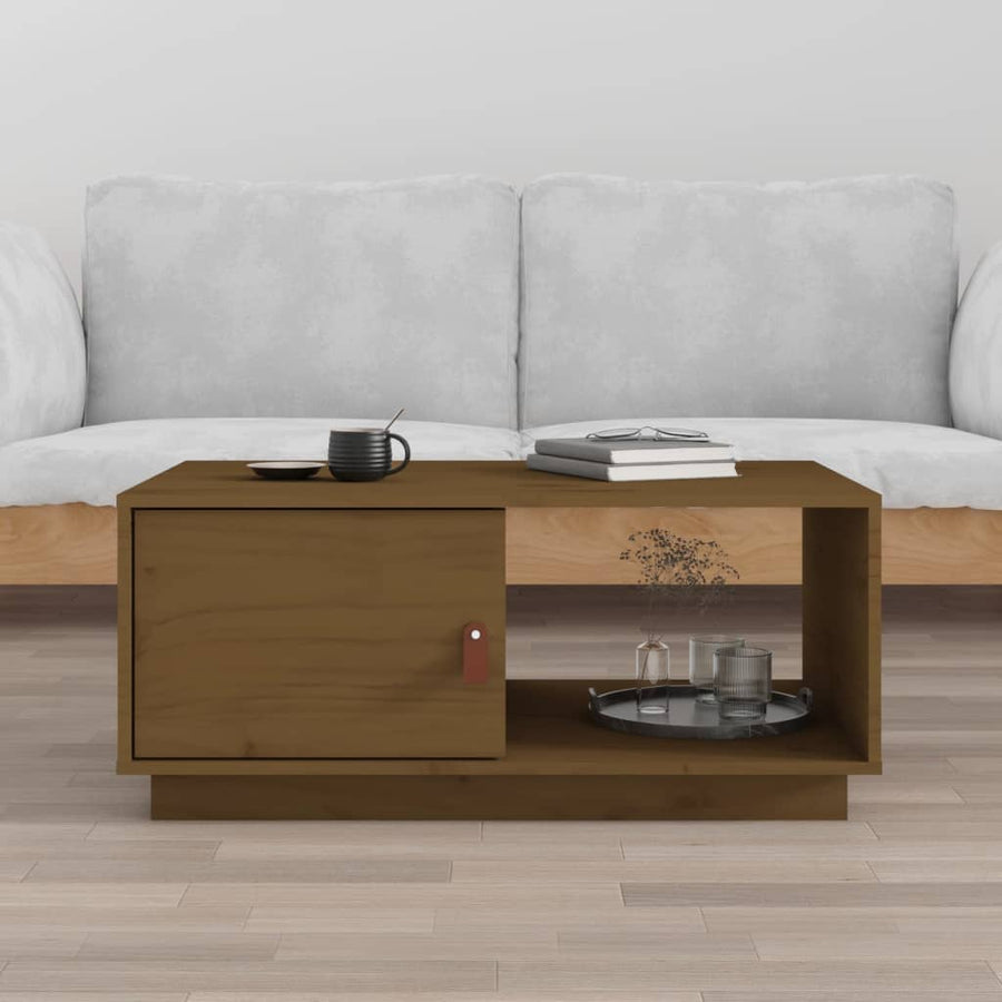 Salontafel 80X50X35,5 Cm Massief Grenenhout Honingbruin