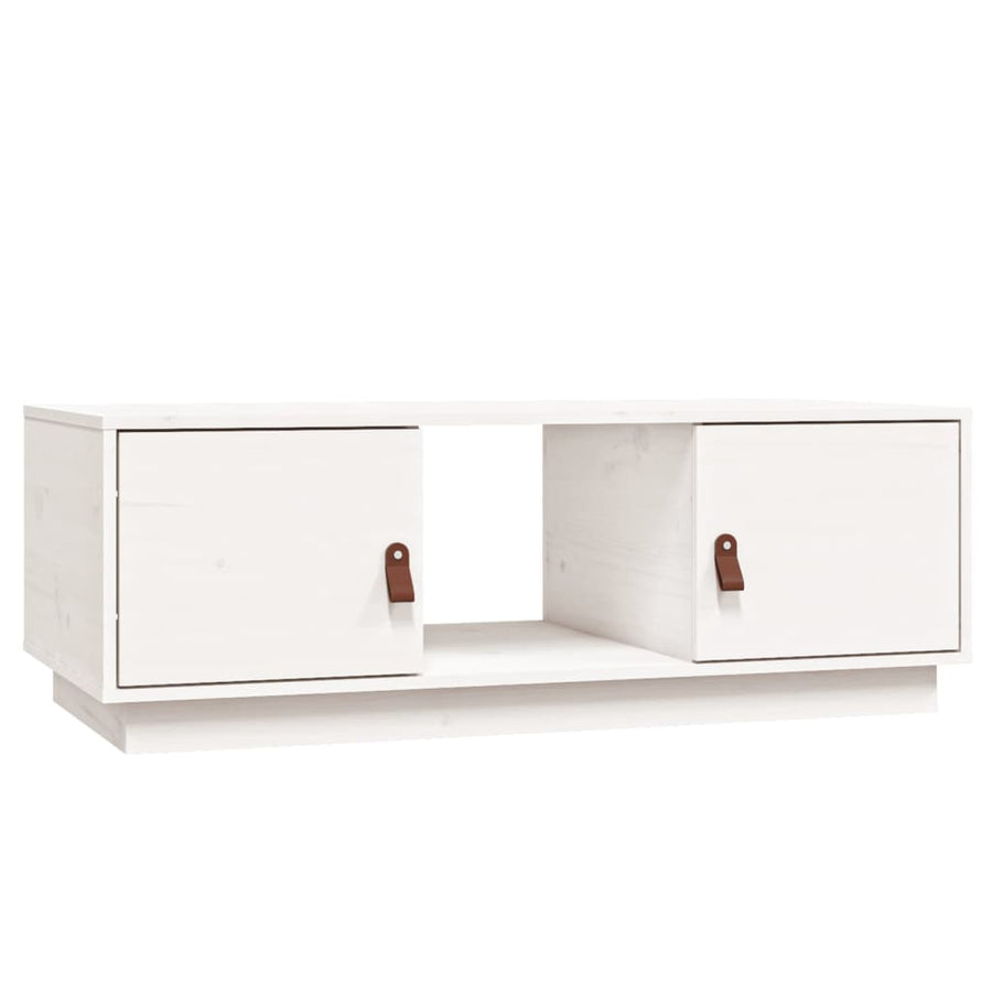 Salontafel 100X50X35 Cm Massief Grenenhout Wit