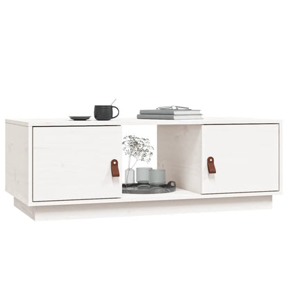 Salontafel 100X50X35 Cm Massief Grenenhout Wit