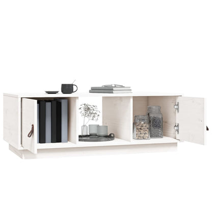 Salontafel 100X50X35 Cm Massief Grenenhout Wit
