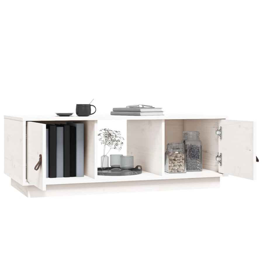 Salontafel 100X50X35 Cm Massief Grenenhout Wit
