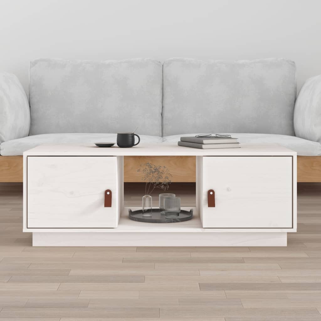 Salontafel 100X50X35 Cm Massief Grenenhout Wit