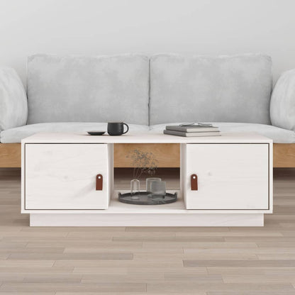 Salontafel 100X50X35 Cm Massief Grenenhout Wit