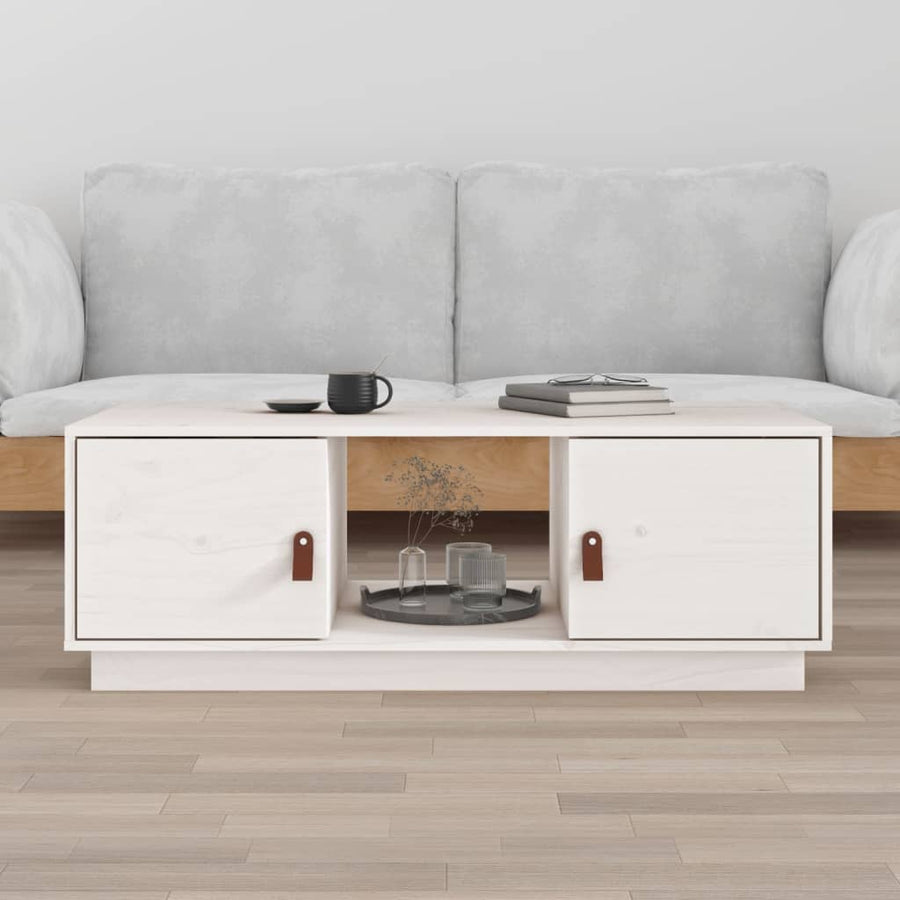 Salontafel 100X50X35 Cm Massief Grenenhout Wit
