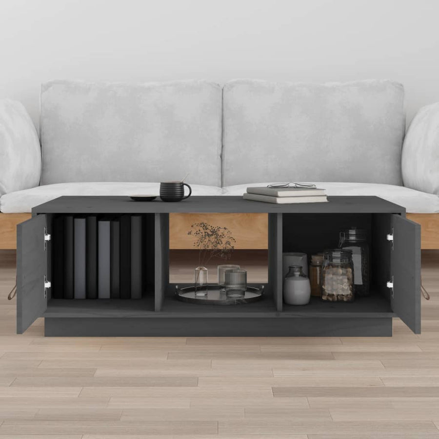 Salontafel 100X50X35 Cm Massief Grenenhout Grijs