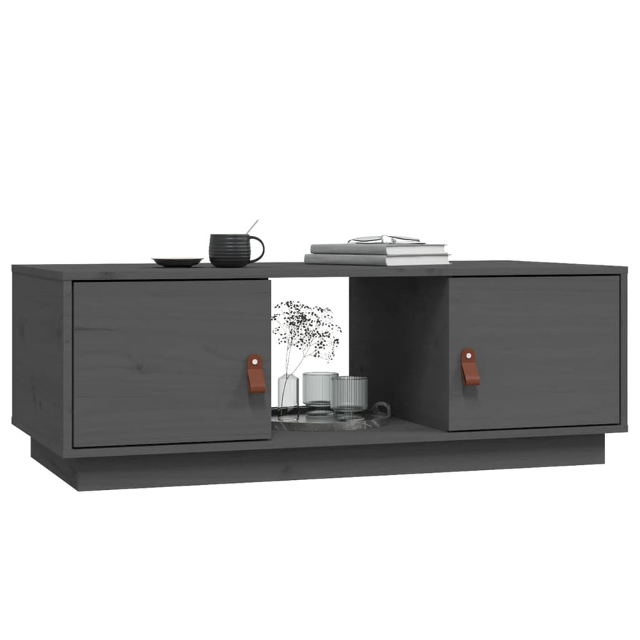 Salontafel 100X50X35 Cm Massief Grenenhout Grijs