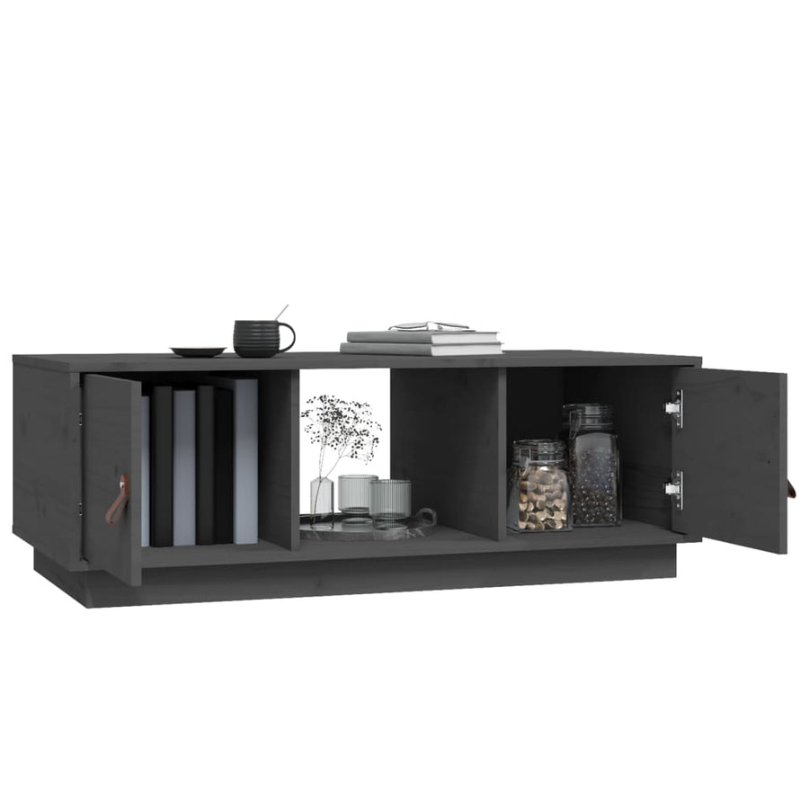 Salontafel 100X50X35 Cm Massief Grenenhout Grijs