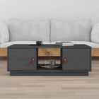 Coffee table 100x50x35 cm solid pine wood grey