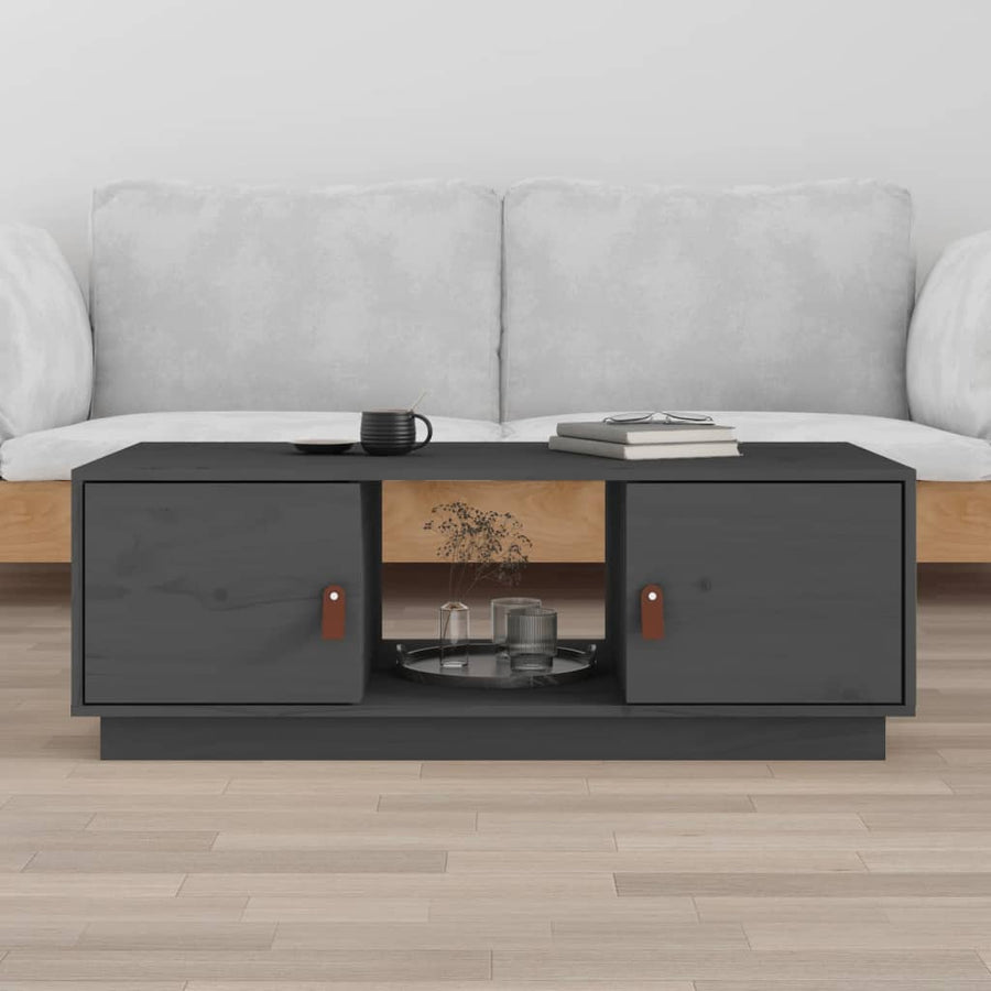 Salontafel 100X50X35 Cm Massief Grenenhout Grijs