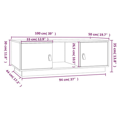 Salontafel 00X50X35 Cm Massief Grenenhout Honingbruin