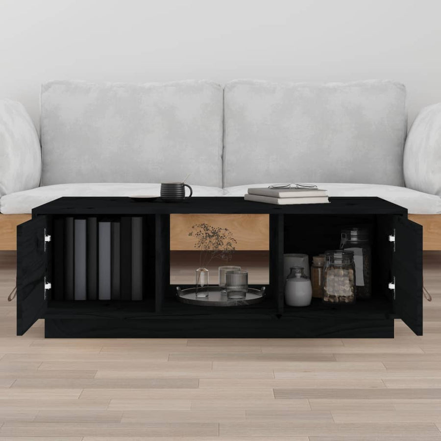 Salontafel 00X50X35 Cm Massief Grenenhout Zwart