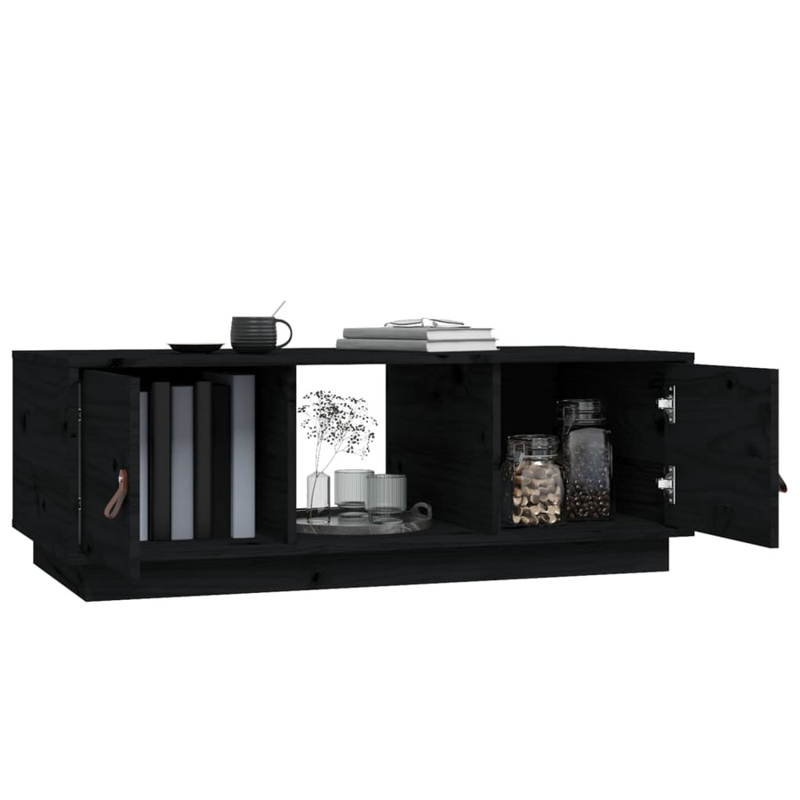 Salontafel 00X50X35 Cm Massief Grenenhout Zwart
