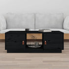 Coffee table 100x50x35 cm solid pine wood black