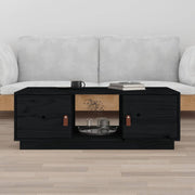 Coffee table 100x50x35 cm solid pine wood black