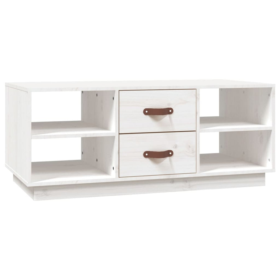 Salontafel 100X50X41 Cm Massief Grenenhout Wit