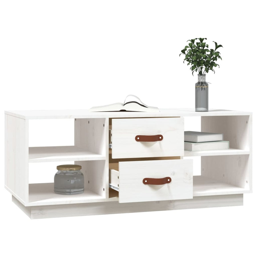 Salontafel 100X50X41 Cm Massief Grenenhout Wit