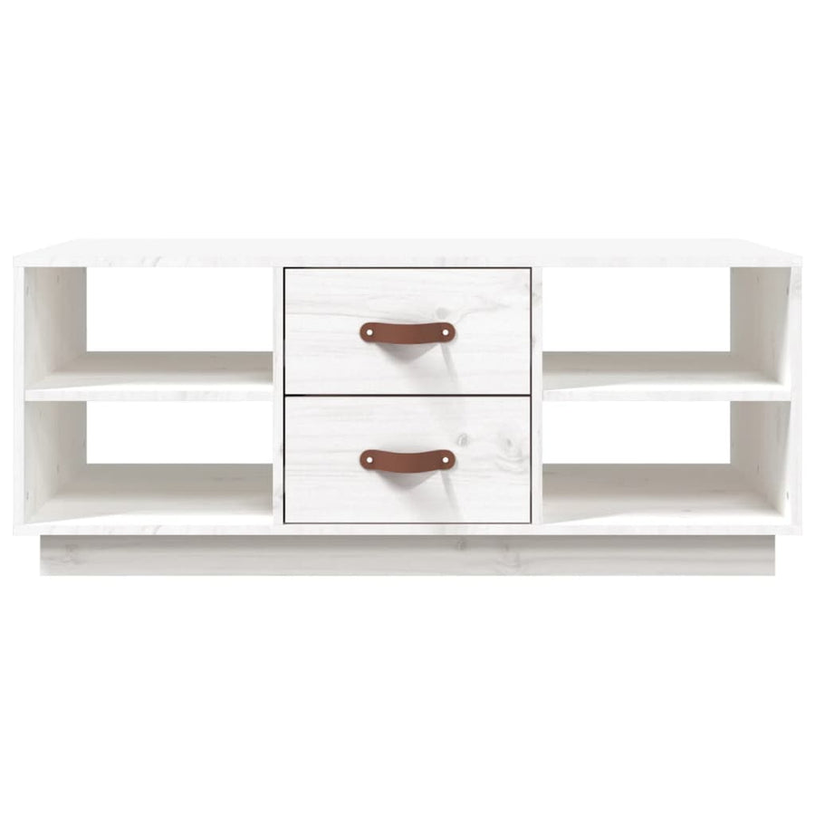 Salontafel 100X50X41 Cm Massief Grenenhout Wit