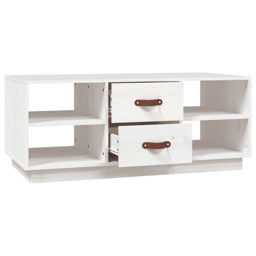 Salontafel 100X50X41 Cm Massief Grenenhout Wit