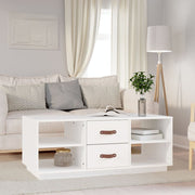 Coffee table 100x50x41 cm solid pine wood white