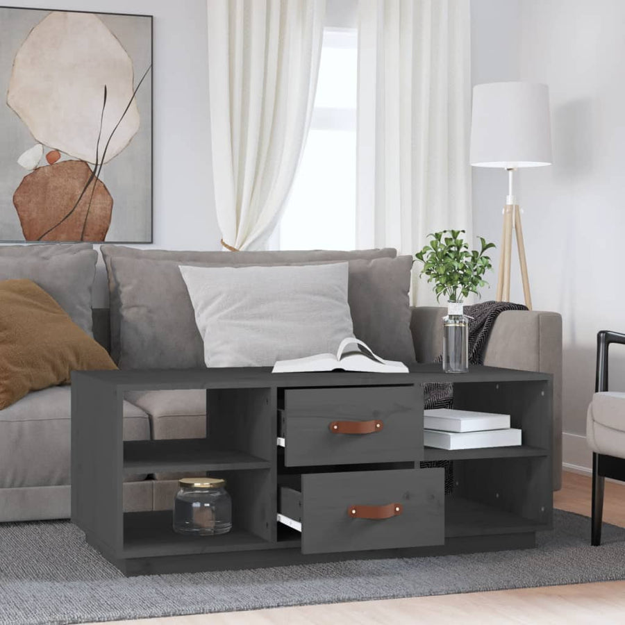 Salontafel 100X50X41 Cm Massief Grenenhout Grijs