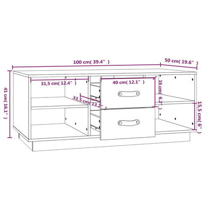 Salontafel 100X50X41 Cm Massief Grenenhout Grijs