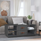Coffee table 100x50x41 cm solid pine wood grey