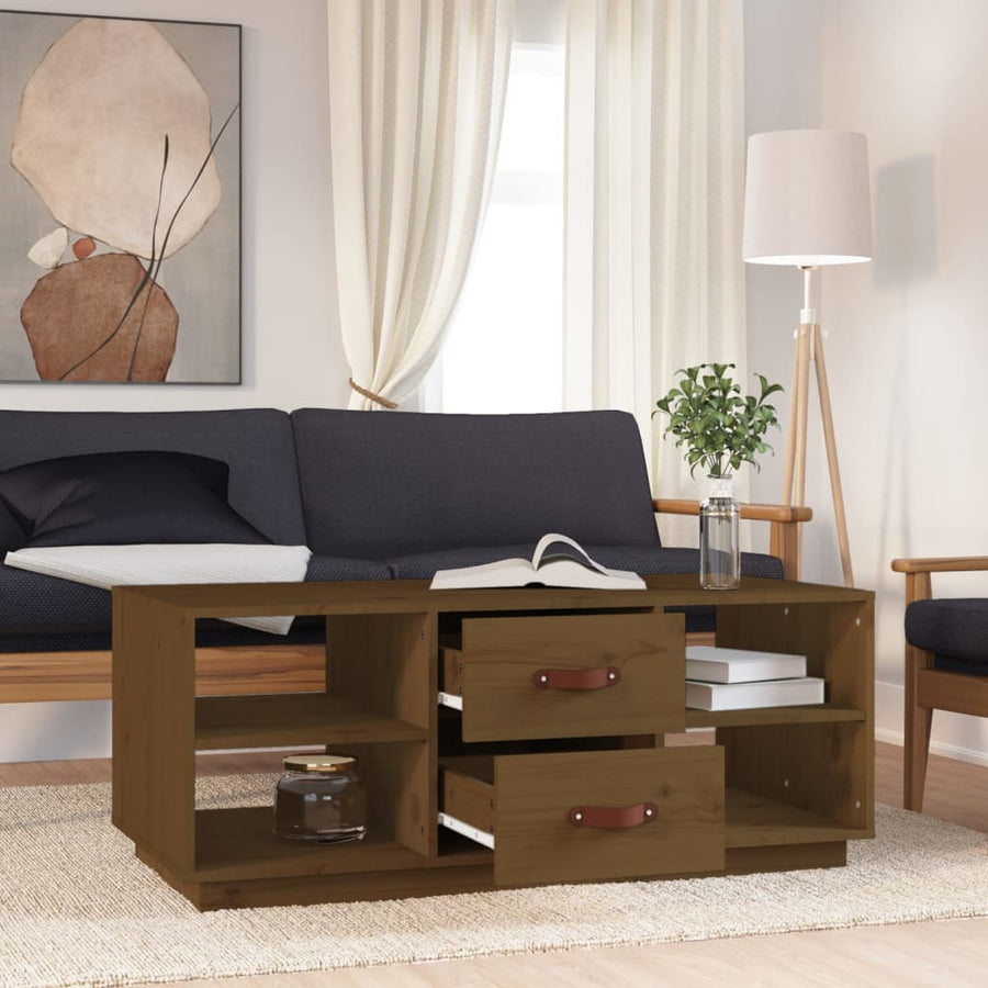 Salontafel 100X50X41 Cm Massief Grenenhout Honingbruin