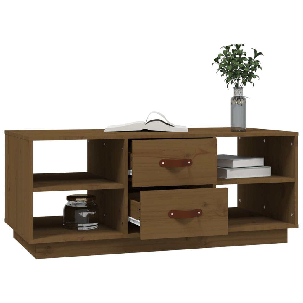 Salontafel 100X50X41 Cm Massief Grenenhout Honingbruin