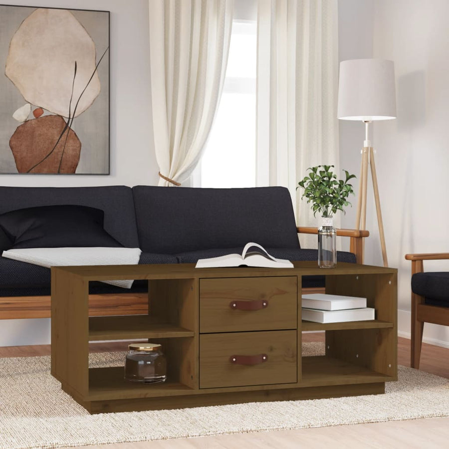 Salontafel 100X50X41 Cm Massief Grenenhout Honingbruin