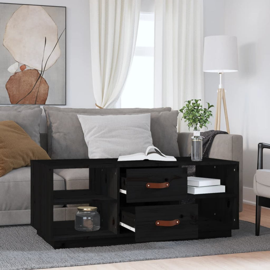 Salontafel 100X50X41 Cm Massief Grenenhout Zwart