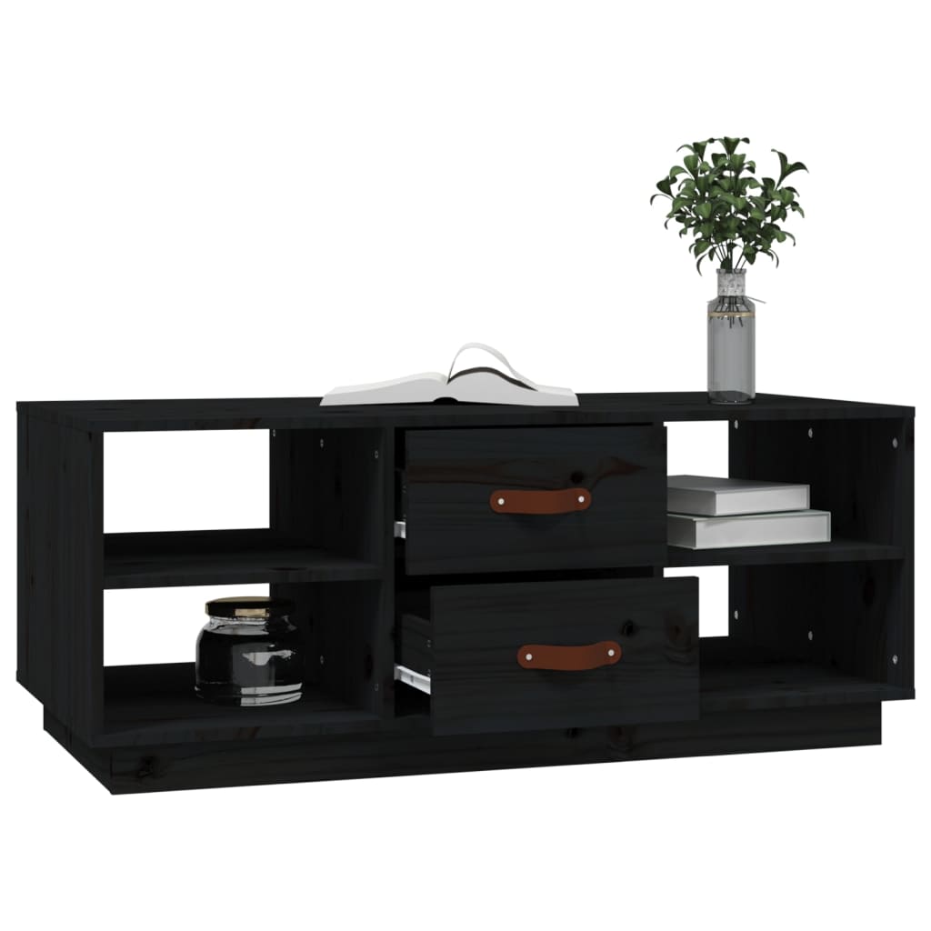 Salontafel 100X50X41 Cm Massief Grenenhout Zwart