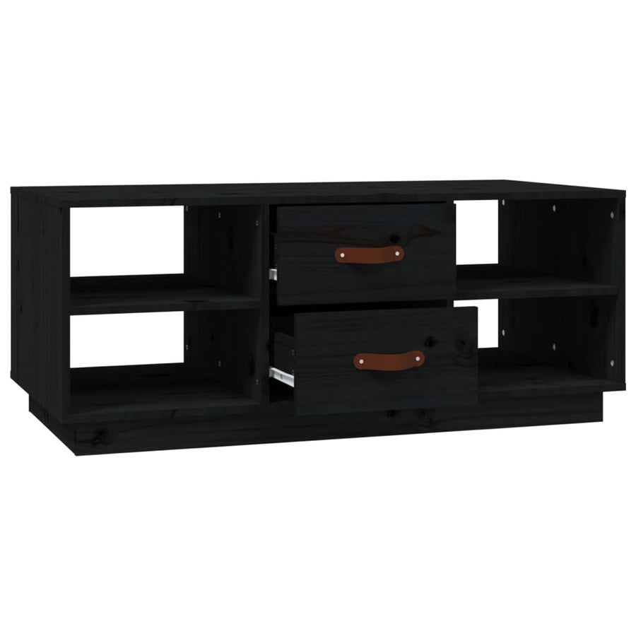 Salontafel 100X50X41 Cm Massief Grenenhout Zwart
