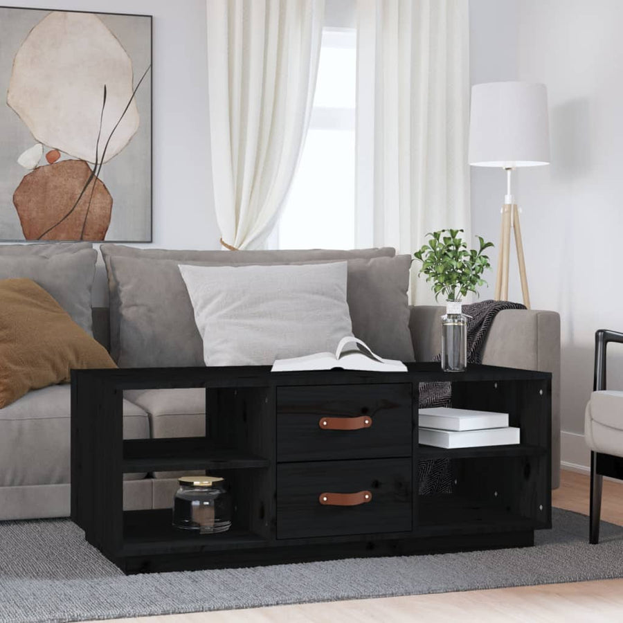 Salontafel 100X50X41 Cm Massief Grenenhout Zwart