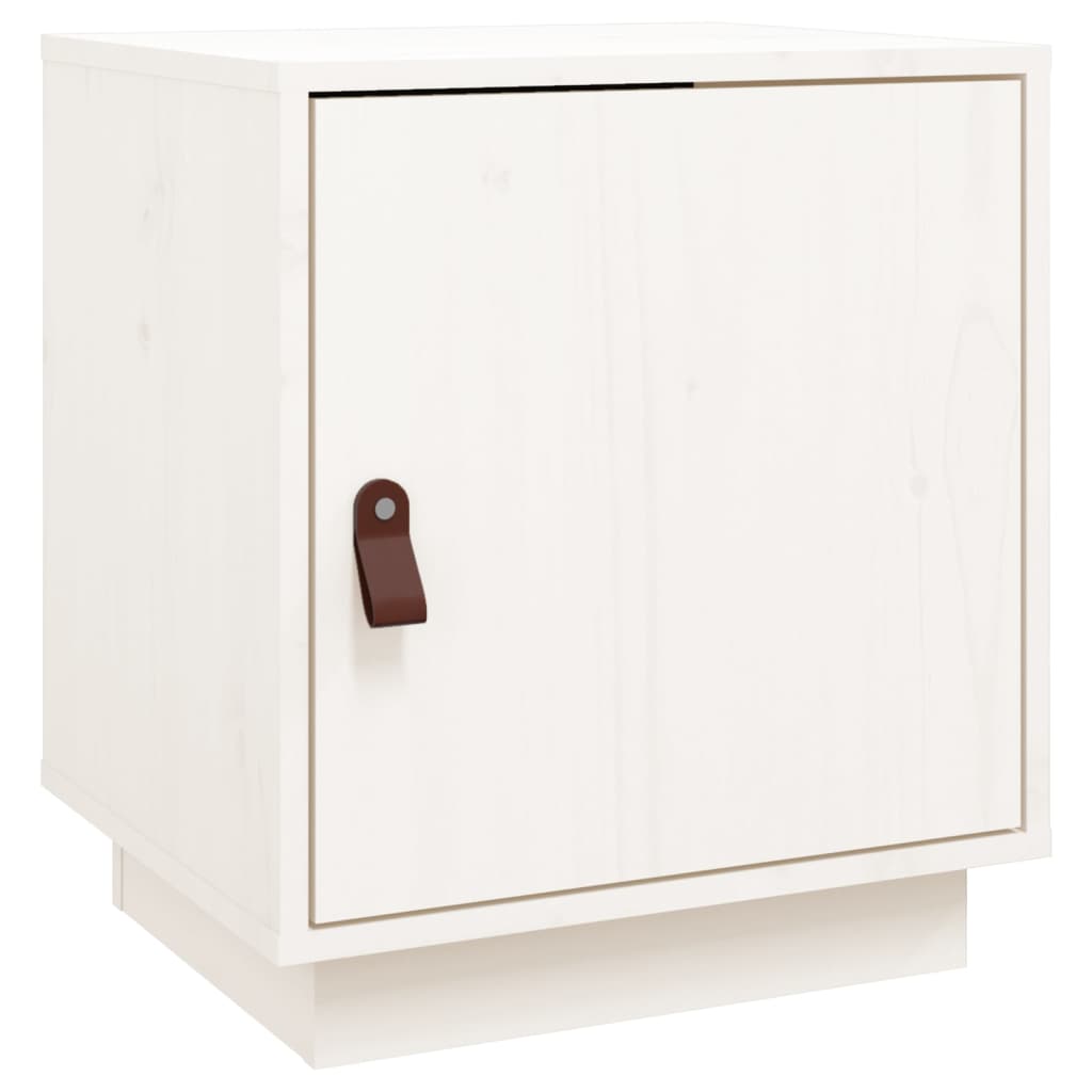 Nachtkastje 40X34X45 Cm Massief Grenenhout Wit