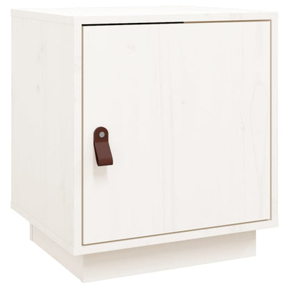 Nachtkastje 40X34X45 Cm Massief Grenenhout Wit