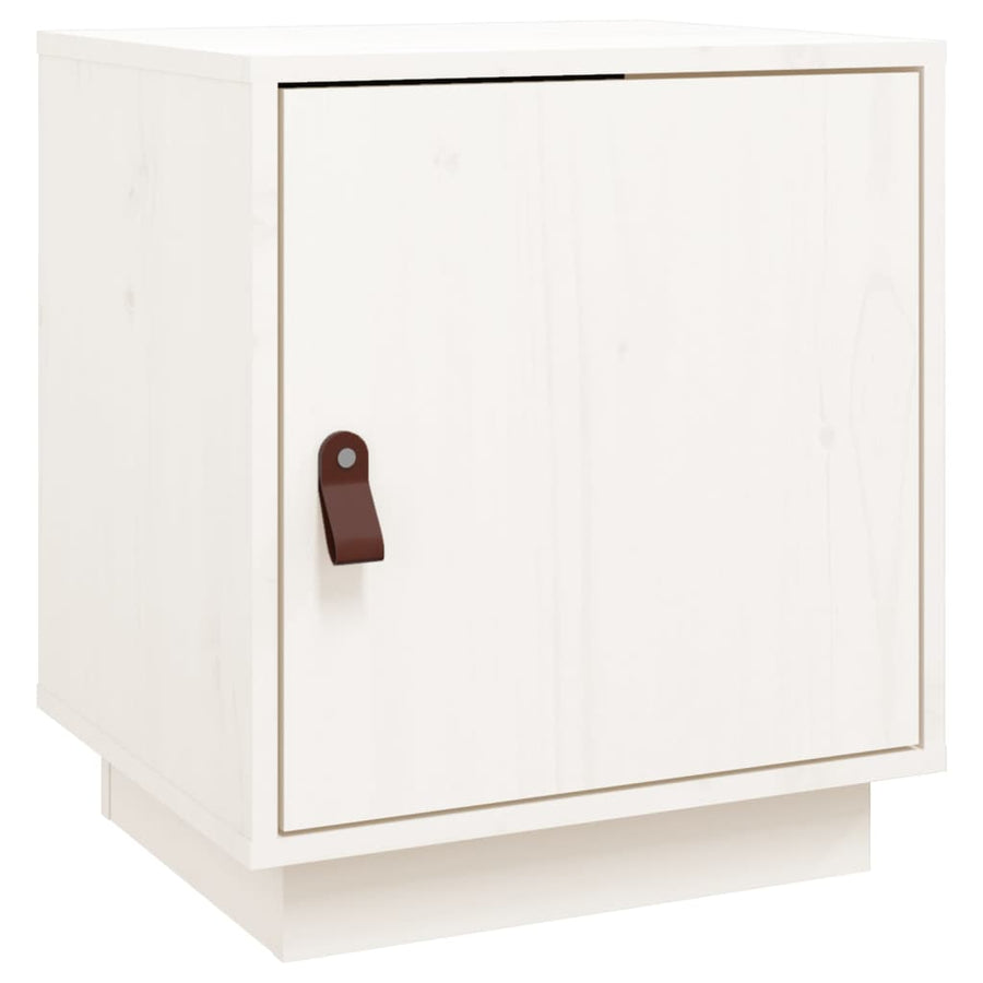 Nachtkastje 40X34X45 Cm Massief Grenenhout Wit