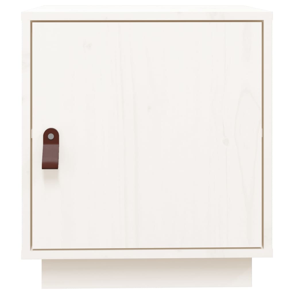 Nachtkastje 40X34X45 Cm Massief Grenenhout Wit