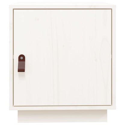 Nachtkastje 40X34X45 Cm Massief Grenenhout Wit