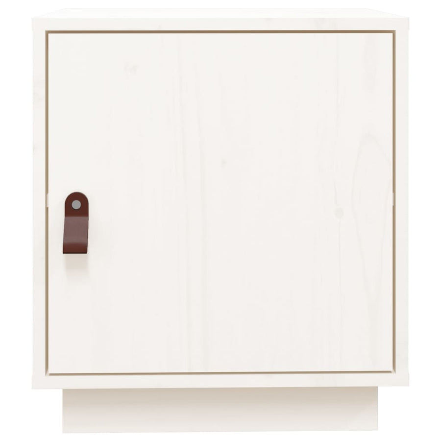 Nachtkastje 40X34X45 Cm Massief Grenenhout Wit