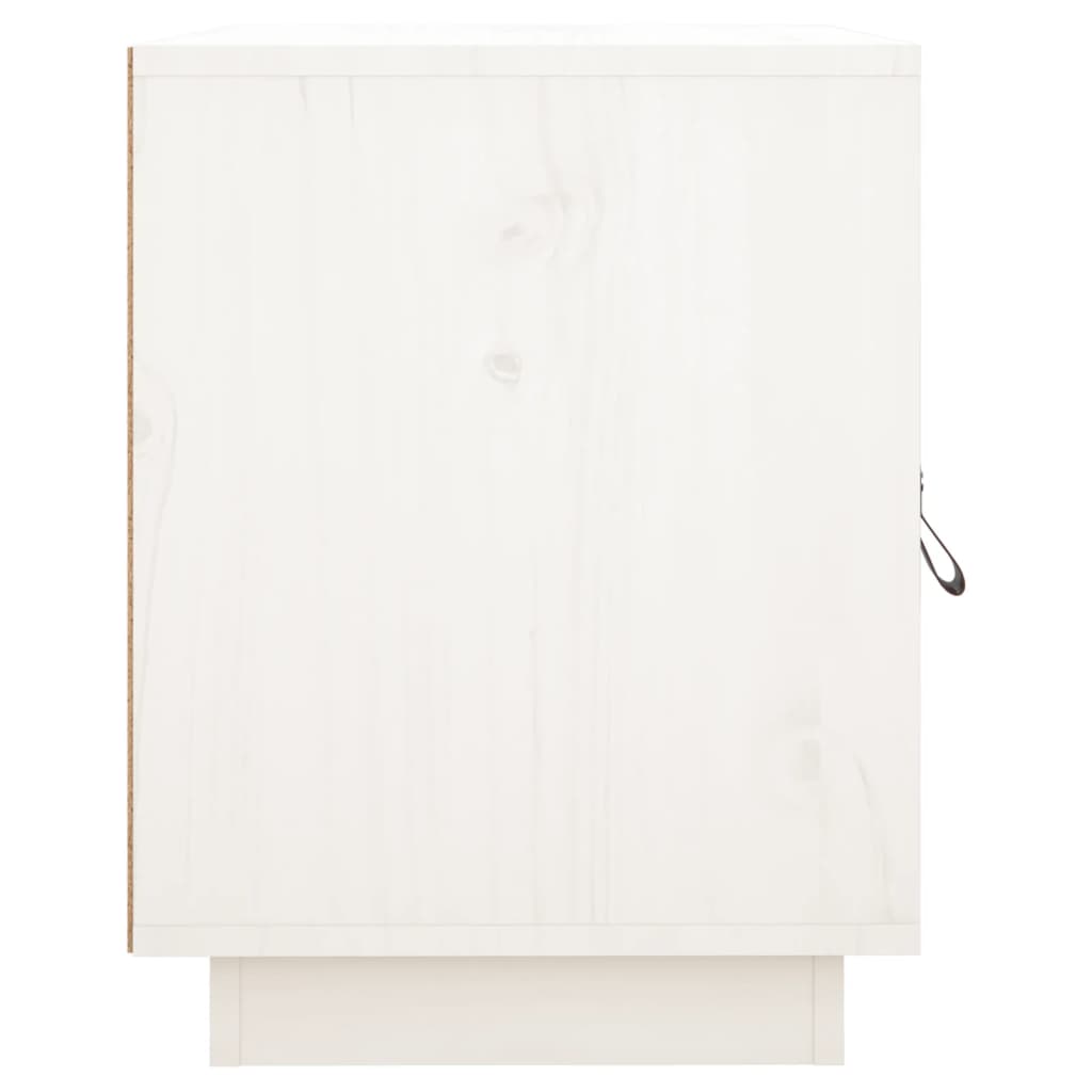 Nachtkastje 40X34X45 Cm Massief Grenenhout Wit