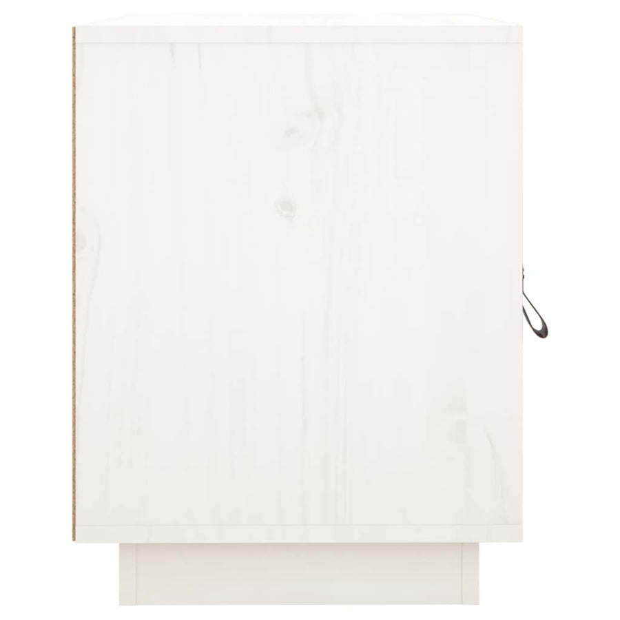 Nachtkastje 40X34X45 Cm Massief Grenenhout Wit